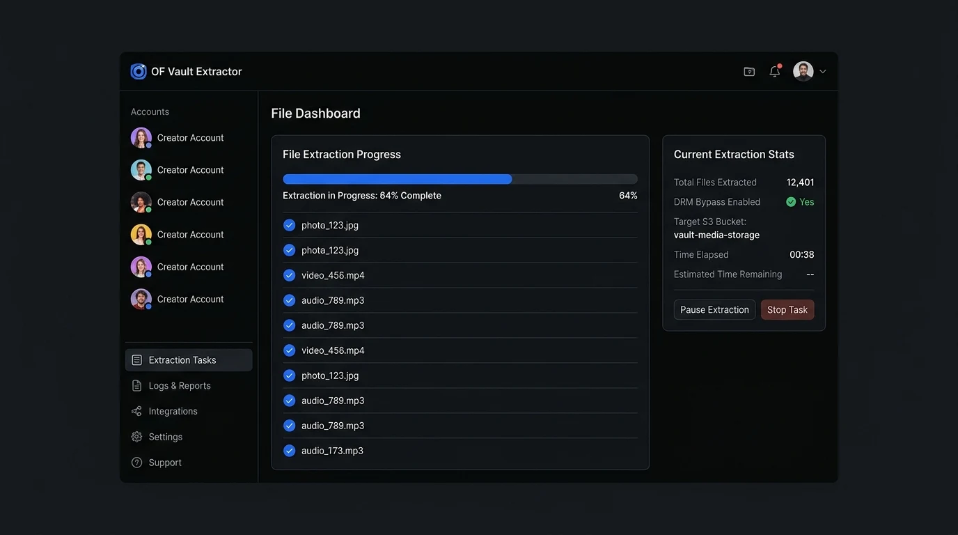 OF-Vault Export & Migration – Ansicht aus den Produktunterlagen